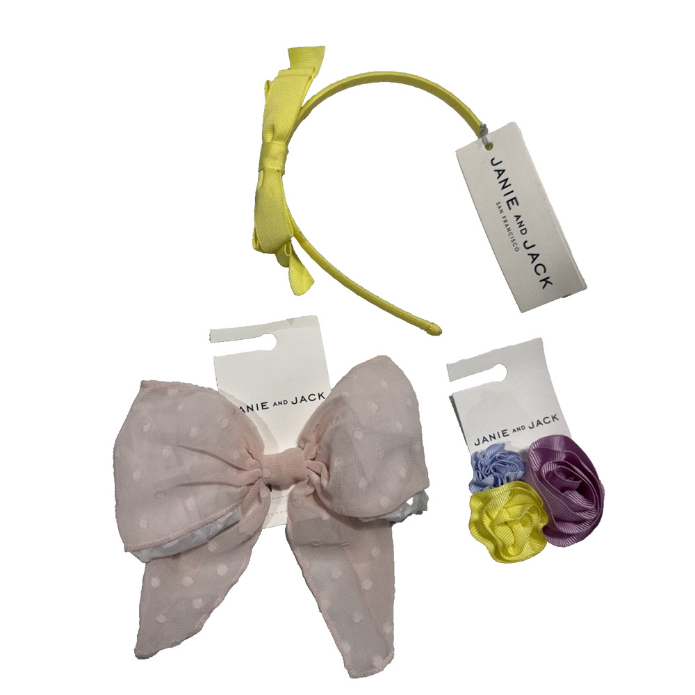 Janie and Jack Girls Hair Accessories Headbands Bows Flowers Barrettes Lot of 3